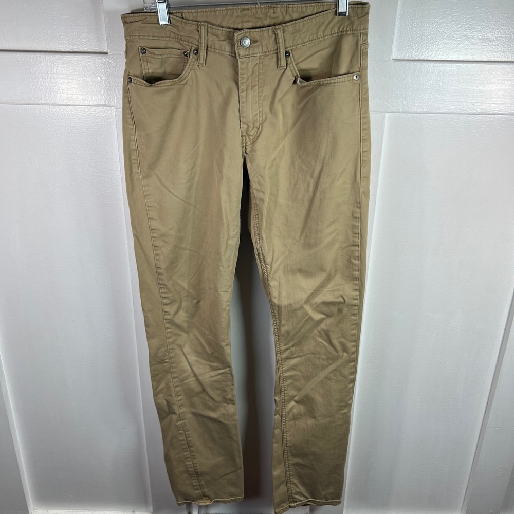 Levis 511 Slim Fit Tan Khaki Twill Pants Mens 32x34 5-Pocket Trousers